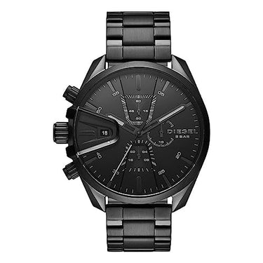 Diesel Herrenuhr Ms9 Chrono, Chronographenwerk, 48mm schwarzes Edelstahlgehäuse mit Edelstahlarmband, DZ4537 im Sale